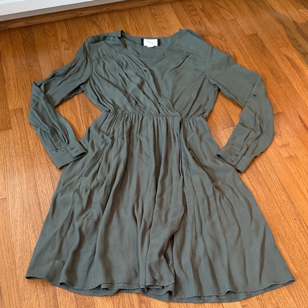 Mauve Long Sleeve Dress in Olive Green